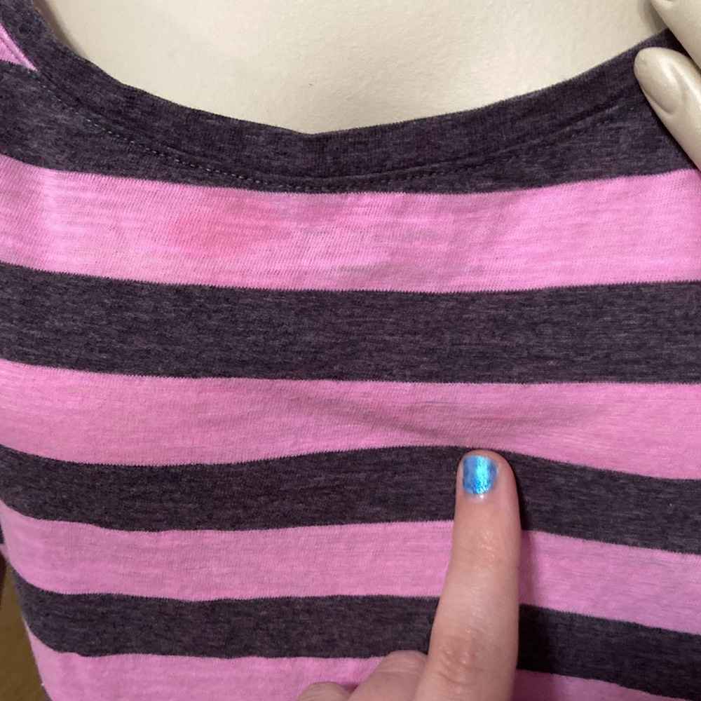 PINK crop striped top fair condition - Picture 6 of 8